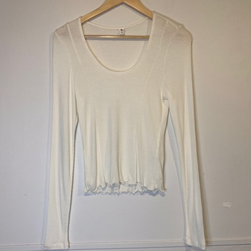 BP. Ribbed Long Sleeve Crop Top Tee